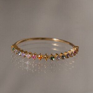 Jackie Mack Dainty Rainbow Ring Size 7